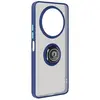 AVIZAR Coque pour Xiaomi Redmi A3 Bague Métallique Fonction Support Bleu Nuit