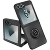 Merkloos / Sans marque Coque pour Samsung Galaxy Z Flip 6 Bague Métallique Support Vidéo Noir