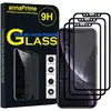 VCOMP Pour Apple iPhone XR (2018) 6.1" A1984: Lot / Pack de 3 Films de protection d'écran Verre Trempé de Couleur - NOIR