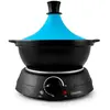 Tajine électrique KitchenCook - Pot en terre cuite 3L - Bleu