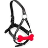 Bâillon harnais avec os en silicone 12,3cm Puppy Play Kinky