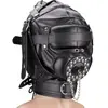 Cagoule BDSM de privation sensorielle avec bouchon amovible