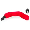 LOVE AND VIBES Plug vibrant avec queue fourrure synthétique rouge