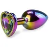 LOVE AND VIBES Bijou anal rosebud coeur arc-en-ciel S