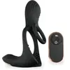 Double anneau cockring avec stimulateurs de clitoris, testicules et sc...