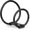LOVE AND VIBES Double anneau similicuir et silicone - Cockring penien pour homme et couple