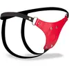 Harnais cuir rouge pour gode