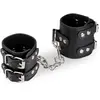LOVE AND VIBES Menottes poignets cuir noir BDSM