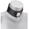 Collier cuir BDSM et laisse chaine avec cadenas