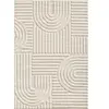Tapis à reliefs géométriques crème - 80x250 cm