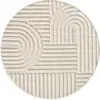 Tapis à reliefs géométriques crème rond - D200 cm