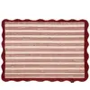 Tapis Laine Tissé à la main rayures Bordeaux 200x290