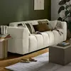 Ray - canapé droit 3 places en tissu texturé - Beige