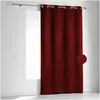 LINDER Rideau non feu M1 en velours fiore (140x260 cm - Rouge)
