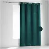 LINDER Rideau non feu M1 en velours fiore (140x260 cm - Bleu Canard)