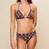Chloé Stora - Haut de maillot de bain Arielle imprimé bordeaux/noir/ja...