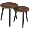 Non communiqué Lot de 2 Tables Basses Gigognes Galet 39cm Marron