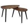 HOME DECO FACTORY Lot de 2 Tables Basses Gigognes "Galet" 60cm Marron