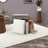 Home Deco Factory - Coffre pouf pliable cotelé scott beige - 38x38x38 cm T.U