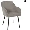 Fauteuil - SCOTT - Côtelé - Lot de 2 - 85cm - Taupe - Design Contempor...