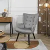 HOME DECO FACTORY Fauteuil en velours côtelé giulia gris HD0366