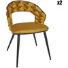 Lot de 2 Chaises Design "Sawyer" 82cm Jaune Moutarde