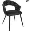 The Home Deco Factory - Fauteuil En Velours Sawyer Noir Home Deco Factory