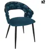 Lot de 2 Chaises Design "Sawyer" 82cm Bleu Canard