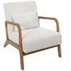 Fauteuil - HOME DECO FACTORY - Scott - Tissu côtelé - 1 place - Beige