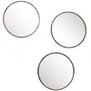 The Home Deco Factory Lot de 3 miroirs diam 26cm effet bois