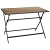 THE HOME DECO FACTORY Table pliable en métal anthracite et effet bois barcelone 110 x 70 cm