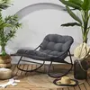 The Home Deco Factory Fauteuil à bascule en métal Tenerife beige.