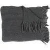 Home Deco Factory - Plaid chenille à franges gris - 120x150 cm T.U