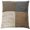 Coussin Déco - PARIS PRIX - Patchwork - 40x40cm - Marron & Beige - Déhoussable
