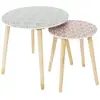 The Home Deco Factory - Tables gigognes en bois Patio (Lot de 2)