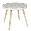 Home Deco Factory - Table basse Arabesque beige/blanc - 50x41.5x50 cm T.U