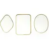 HOME DECO FACTORY Lot de 3 miroirs - M2 - Asymétrique - Bambou et métal - Beige - CMP