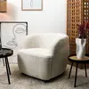 The Home Deco Factory - Fauteuil en polyester bouclette blanc Kim