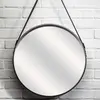 THE HOME DECO FACTORY Miroir rond avec anse -50 cm -Noir