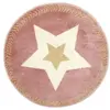 HOME DECO KIDS Tapis Rond Enfant - PARIS PRIX - Étoile Métallisée - 80cm - Rose - Intérieur