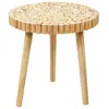 Table Basse - PARIS PRIX - Rondin - Bois Massif - 60cm - Beige - Ronde