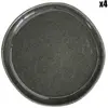 PARIS PRIX Home Deco Factory - 4 Assiettes Black forest noires - D.20.7x1.9 cm T.U