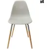 HOME DECO FACTORY Chaise scandinave pieds métal et bois de hêtre Phenix (Lot de 2) Gris