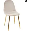 PARIS PRIX Home Deco Factory - 4 Chaises Pieds Dorés gris/doré - 50x44x86 cm T.U