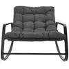 PARIS PRIX The Home Deco Factory - Fauteuil de jardin à bascule en métal Miamii gris noir