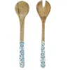 Maisto Couverts de table - Couverts à Salade en Bois Jaipur - 22cm - Bleu