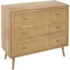 PARIS PRIX Home Deco Factory - Commode 3 tiroirs Bali marron - 90x79x39 cm T.U