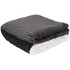 Home Deco Factory - Plaid flanelle cotelé sherpa gris - 180x220 cm T.U