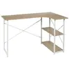 Home Deco Factory - Bureau D'Angle Job marron/blanc - 120x74x74 cm T.U