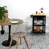 HOME DECO FACTORY Desserte À Roulettes 3 Étages - L. 40 X H. 84 Cm. - Noir Et Bois